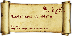 Misángyi Ádám névjegykártya
